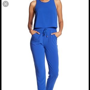 Ted Baker Draped Textured Ankle Zip Jumpsuit